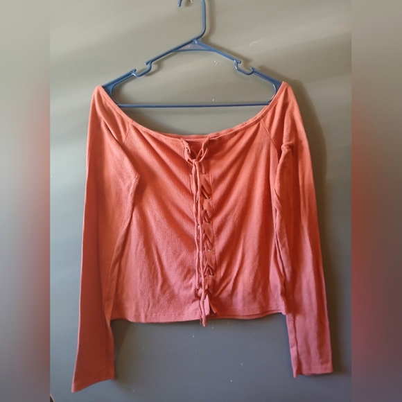 Aeropostale Tops - AEROPOSTALE WOMEN'S XL LONG SLEEVE ORANGE TOP
